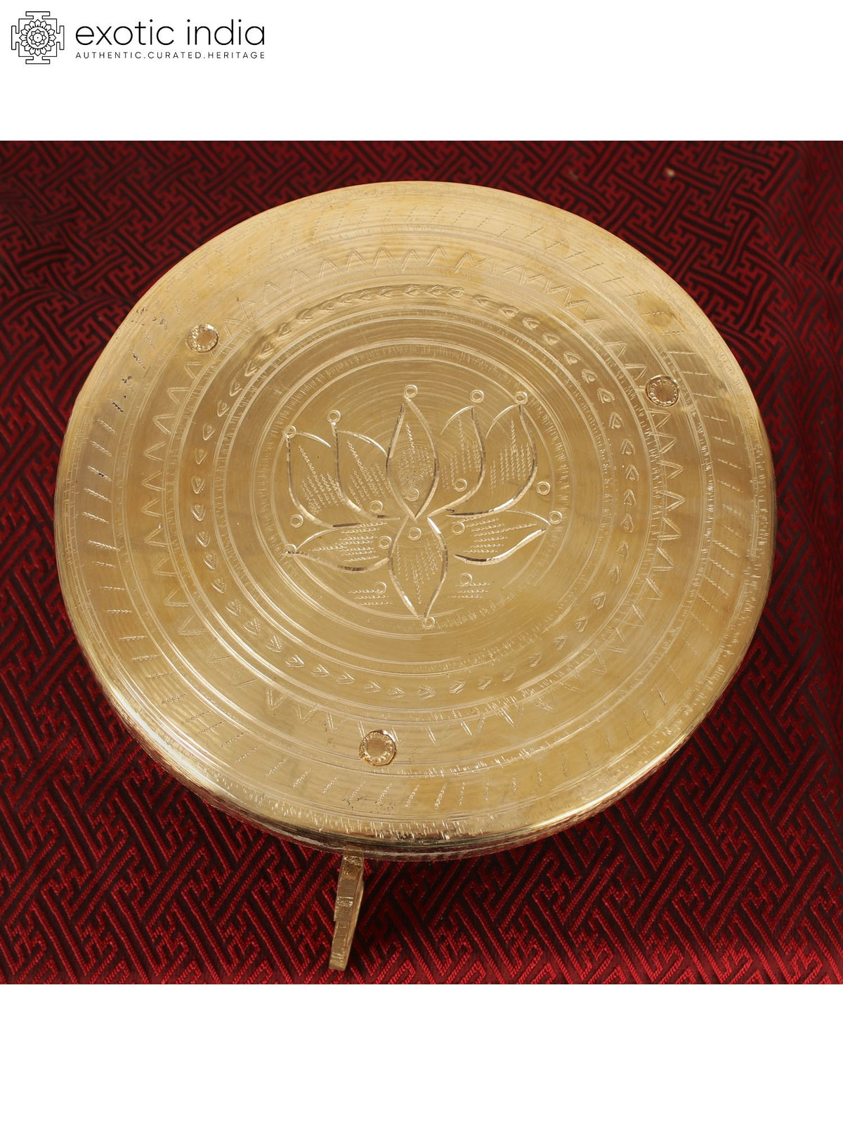 5" Brass Lotus Pooja Chowki Idol for Home Worship