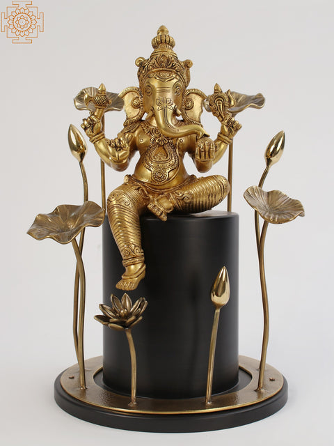 Lakshmi, Ganesha and Saraswati Brass Statue Set | Idol for Temple