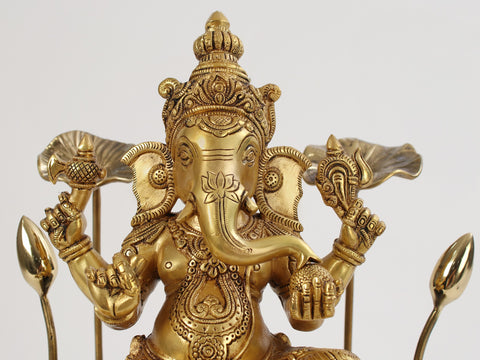 Lakshmi, Ganesha and Saraswati Brass Statue Set | Idol for Temple