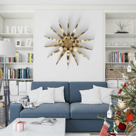 Wall Hanging Sun in Brass