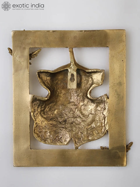 7" Brass Leaf Ganesha Wall Hanging