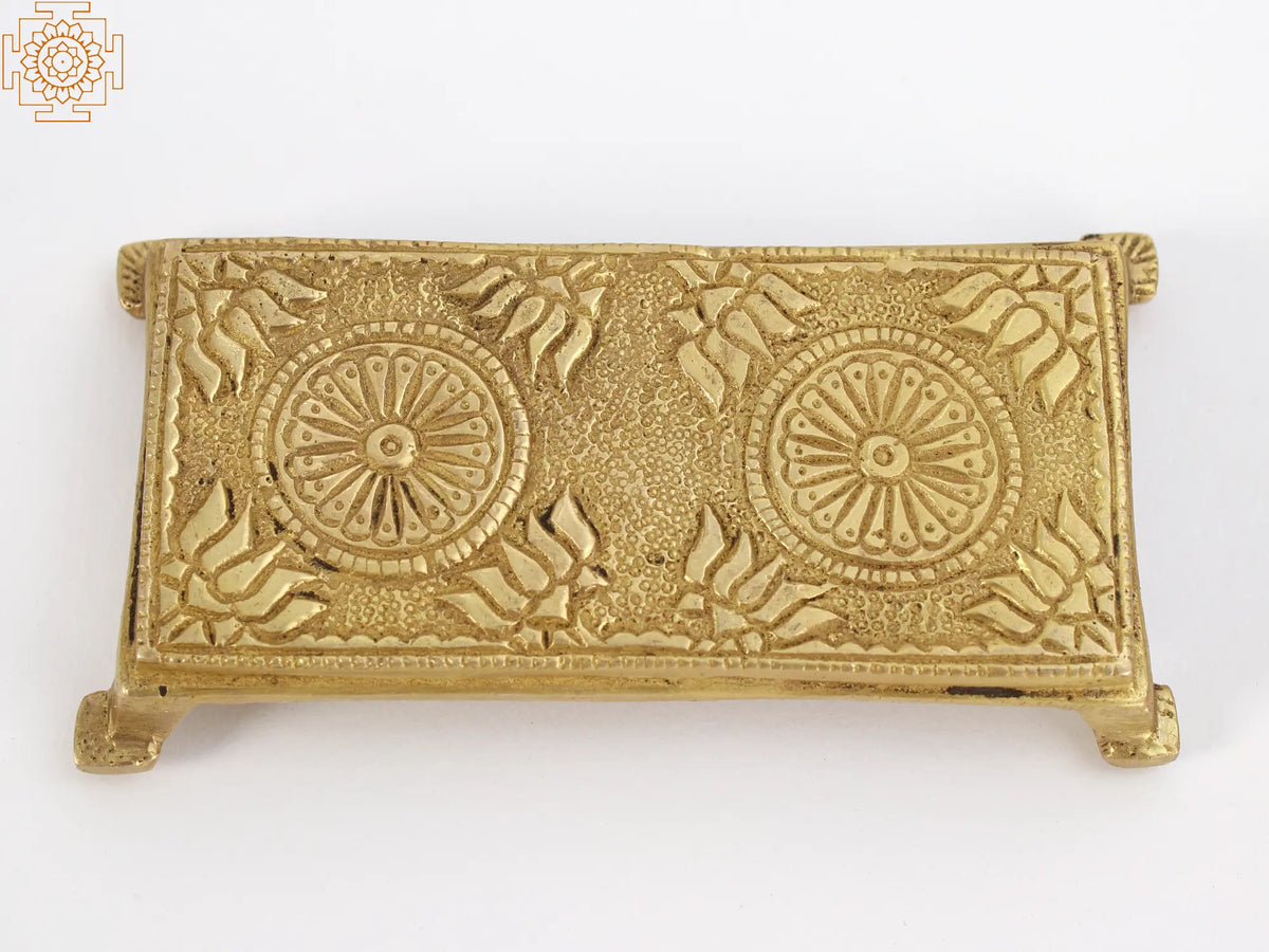 4" Small Ritual Brass Pooja Chowki