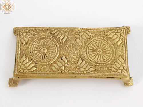 4" Small Handmade Brass Pooja Chowki for Rituals