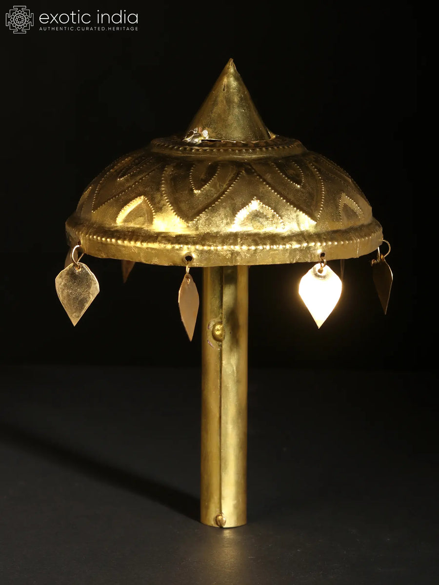 9" Brass Ritual Umbrella Statue for Pooja