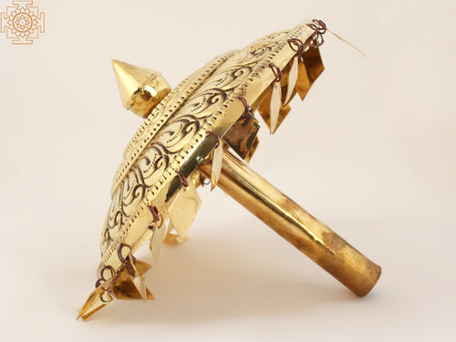 Brass Umbrella Idol for Pooja - Sacred Artifact Statue