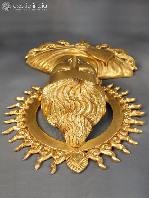 16" Brass Buddha Bust Wall Hanging