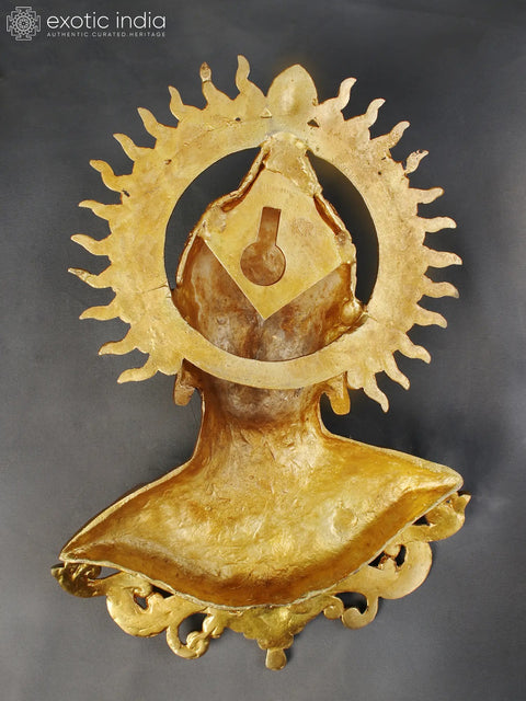 16" Brass Buddha Bust Wall Hanging