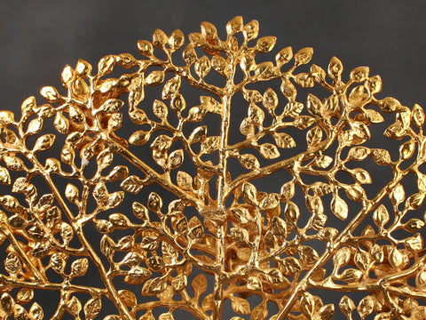 20" Gold Plated Banyan Tree With Birds | Brass