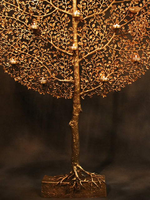 60" Large Brass Tree Of Life With Lamps | Brass
