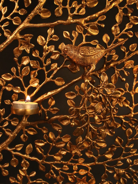 60" Large Brass Tree Of Life With Lamps | Brass