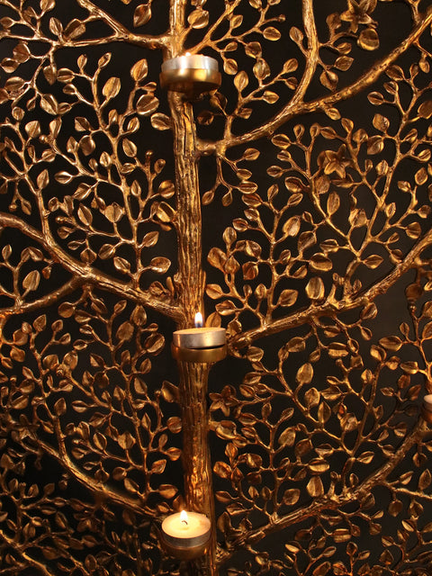 60" Large Brass Tree Of Life With Lamps | Brass