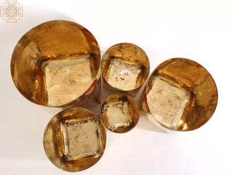 Traditional Brass Basket for Temple (Set Of 5)