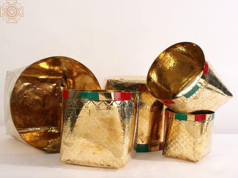 Traditional Brass Basket for Temple (Set Of 5)