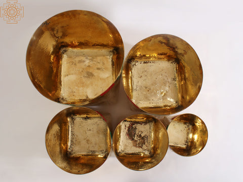 Traditional Brass Basket for Temple (Set Of 5)