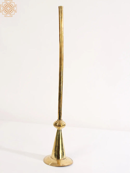 24" Brass Dung Chen Tibetan Trumpet Statue Handmade