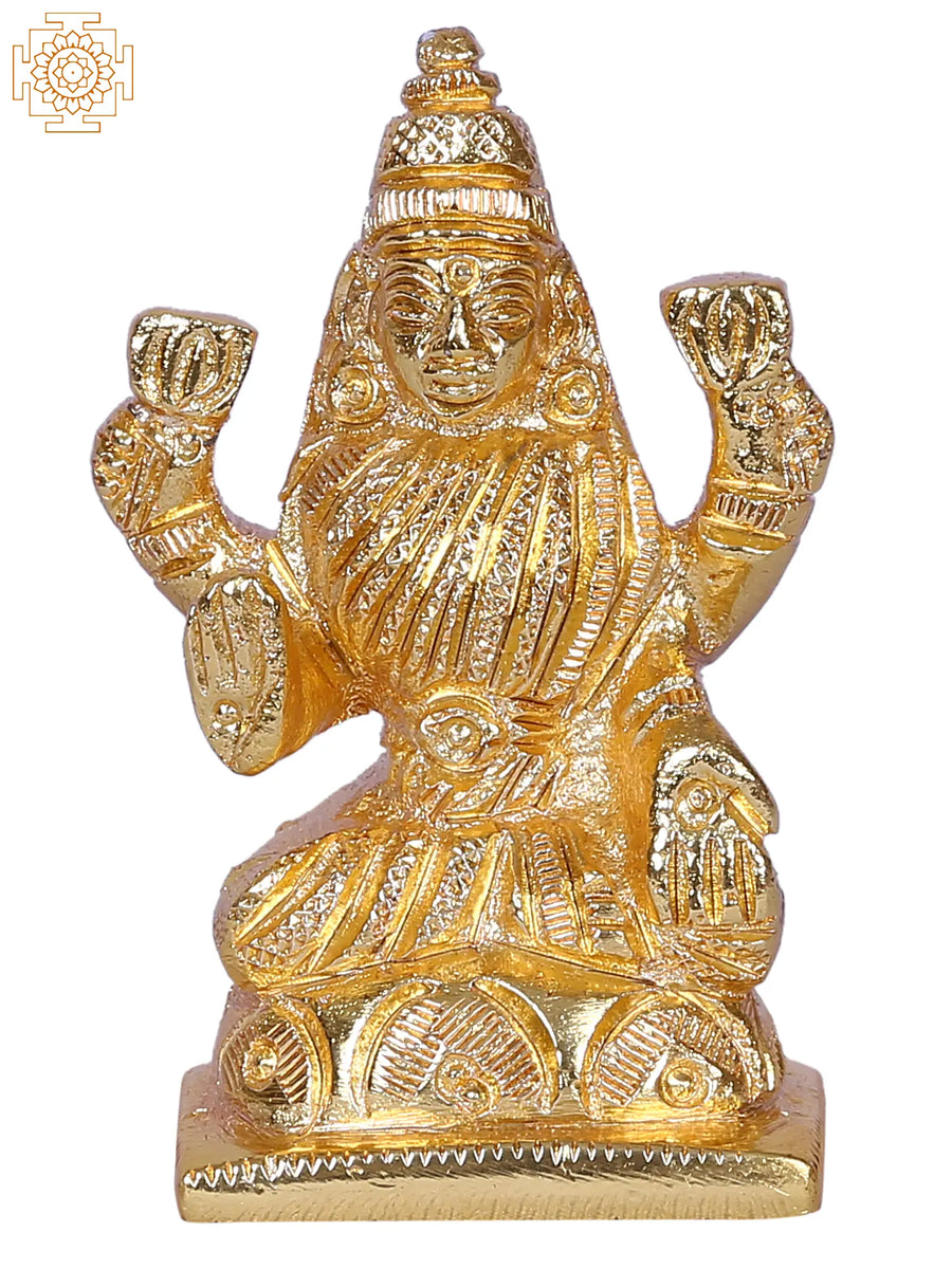 2" Goddess Lakshmi Brass Idol for Pooja