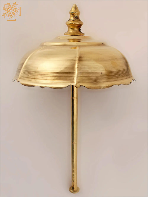 Brass Shodasa Upachara Pooja Umbrella for Hindu Worship
