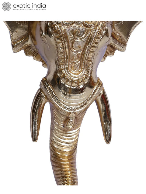Wall Hanging Ganesha Bell in Brass | Gold Plated