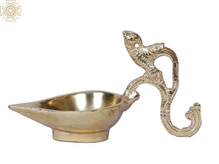 Brass Peacock Ritual Lamp | Gold Plated