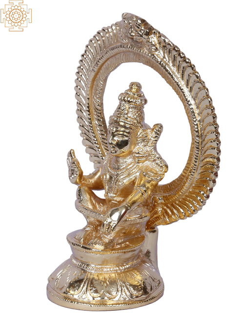 God Ayyappan With Arch Gold Plated Brass Statue for Pooja