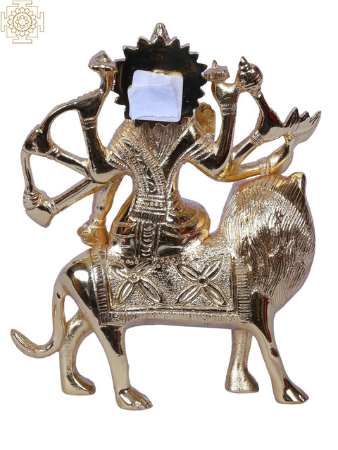 Goddess Durga With Lion | Brass | Gold Plated