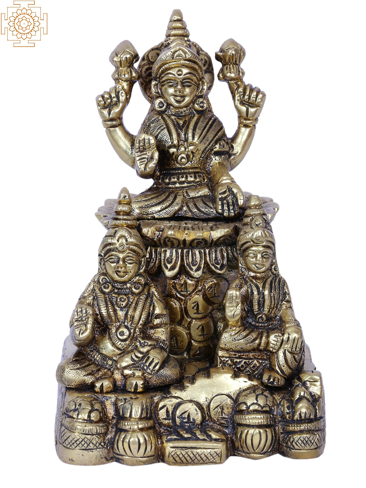 Lakshmi With Kubera Handmade Brass Sculpture