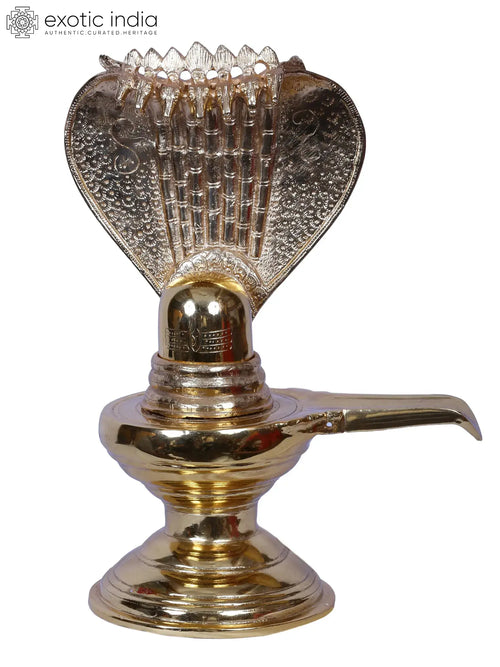 Siva Lingam With Sharp Oval Base Gold Plated Brass Idol