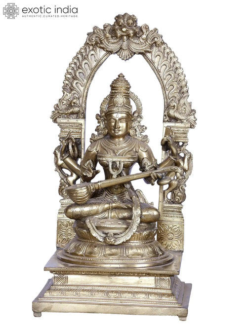 Thiruvachi Saraswathi Vedam Brass Idol for Pooja