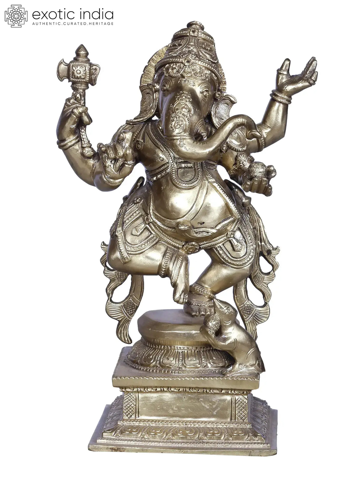 Dancing Ganesha With Mushak | Brass