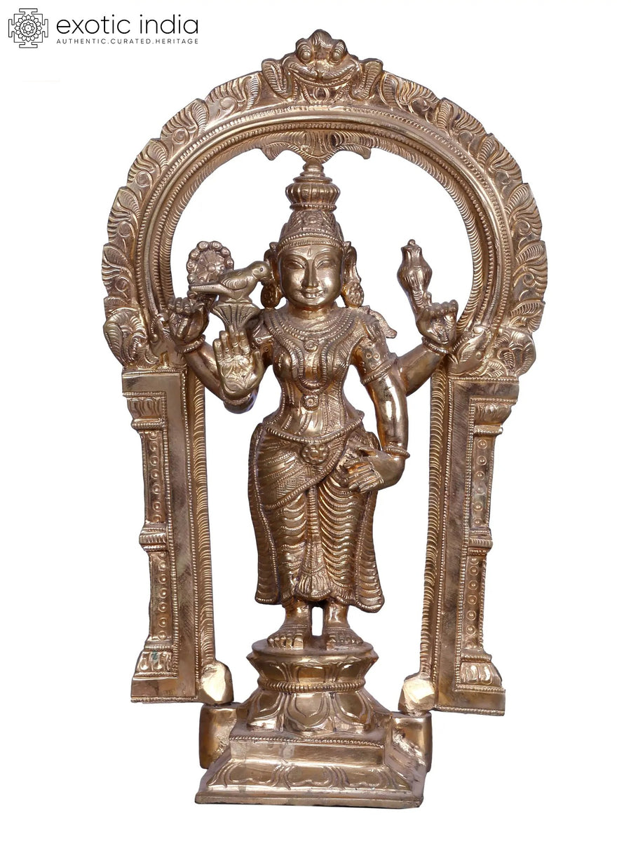 Goddess Meenakshi Arch Bronze Statue Handmade