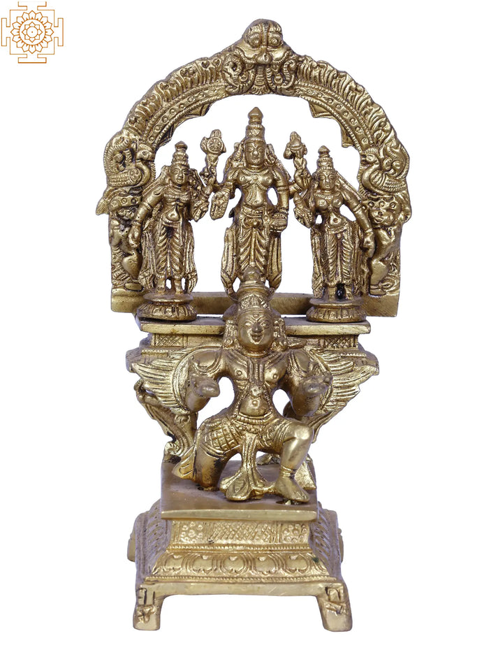 7'' Balaji Thayar with Garuda Base | Brass