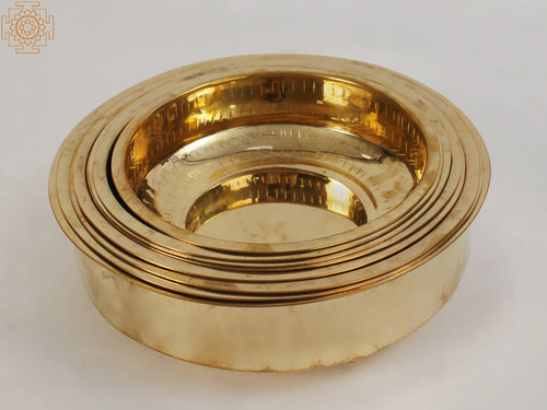 Authentic Gold-Plated Brass Urli Set of 8 for Home Decor