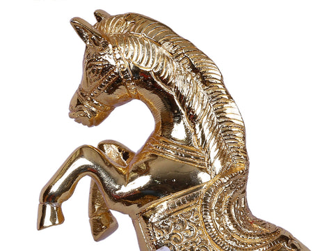 4'' Small Horse Standing On Two Legs | Gold-Plated Brass