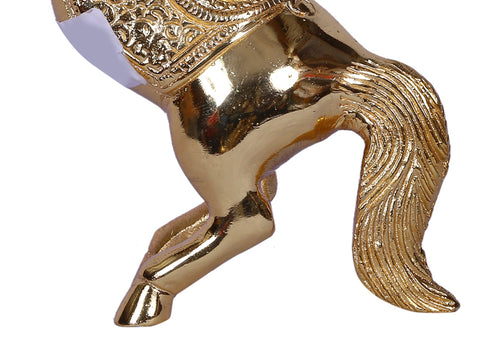 4'' Small Horse Standing On Two Legs | Gold-Plated Brass