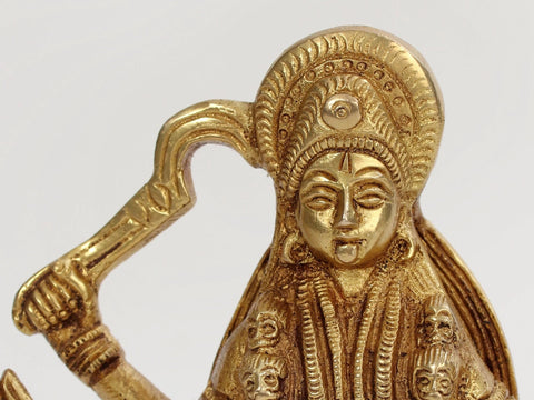 8" Furious Goddess kali Standing On Shiva | Brass