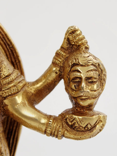 8" Furious Goddess kali Standing On Shiva | Brass