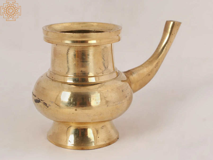 Ritual Brass Kindi Water Vessel for Pooja