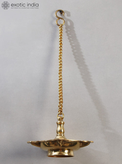 7" Authentic Brass Hanging Deepam for Pooja