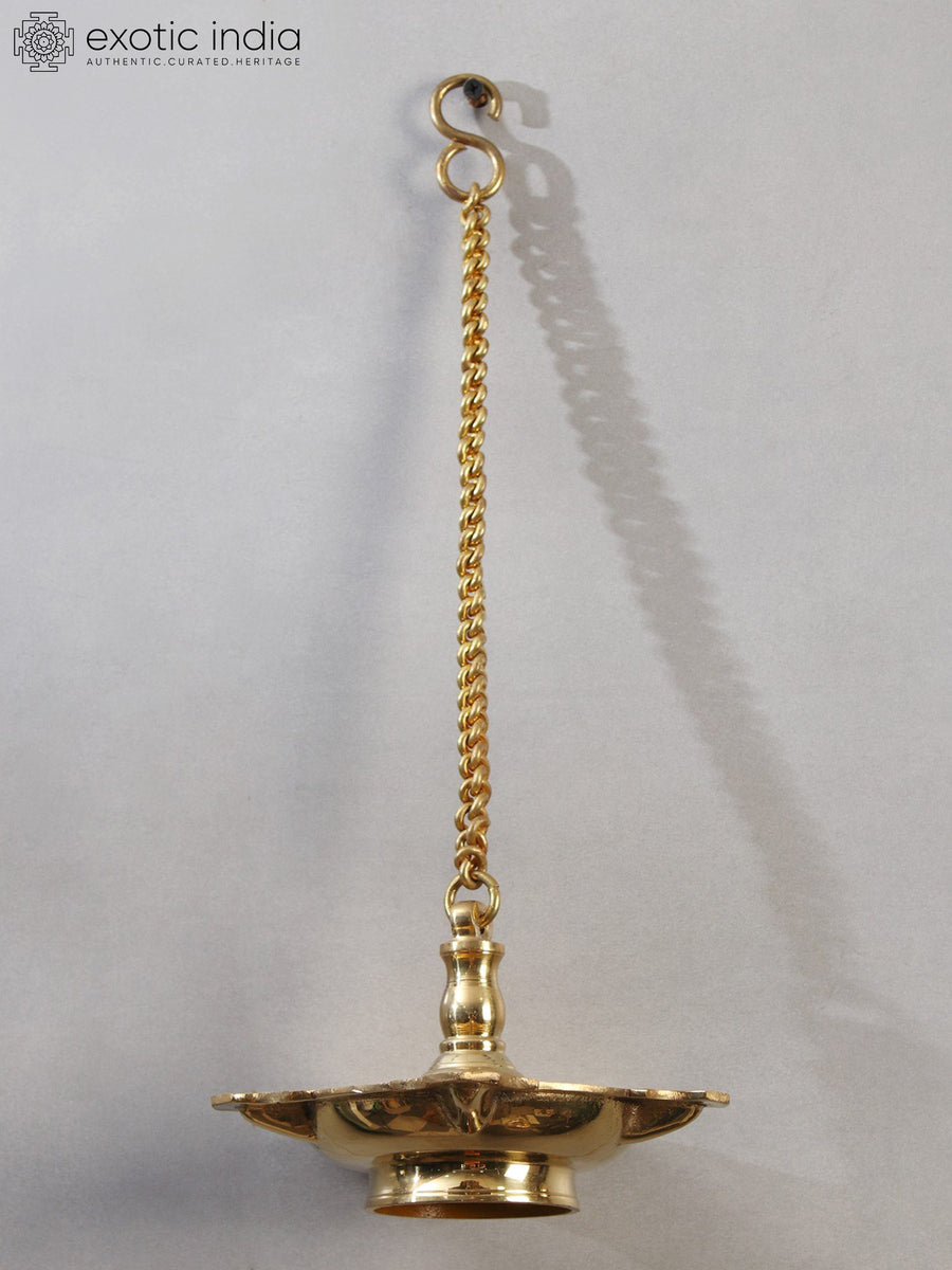 7" Authentic Brass Hanging Deepam for Pooja