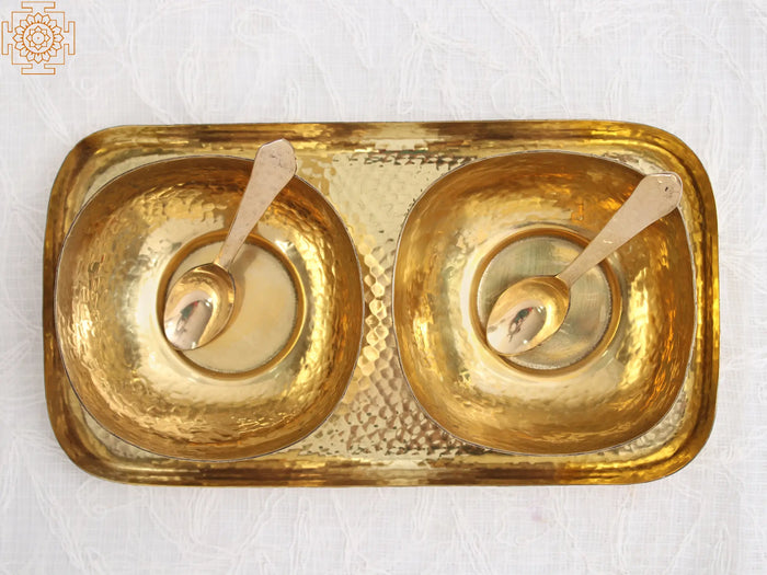 Brass Dessert Thali Set | Handmade | Made In India