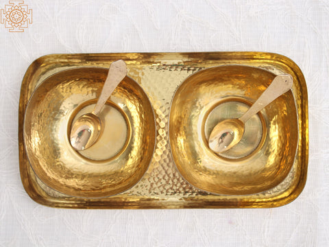 Brass Dessert Thali Set | Handmade | Made In India