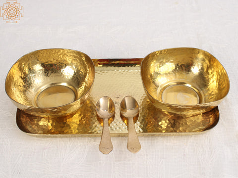 Brass Dessert Thali Set | Handmade | Made In India