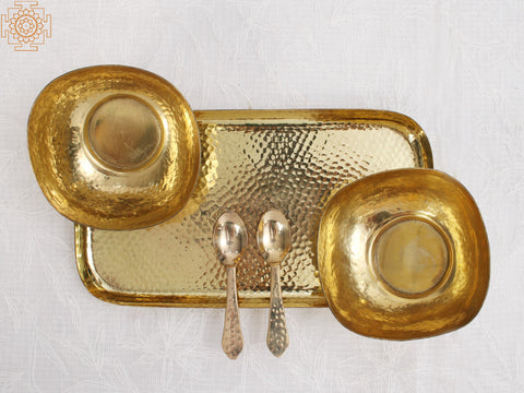 Brass Dessert Thali Set | Handmade | Made In India