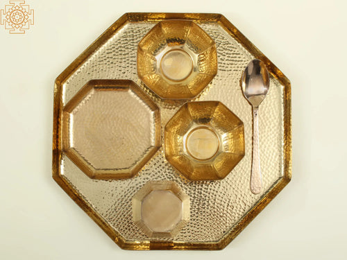 Handmade Brass Dinner Thali Set