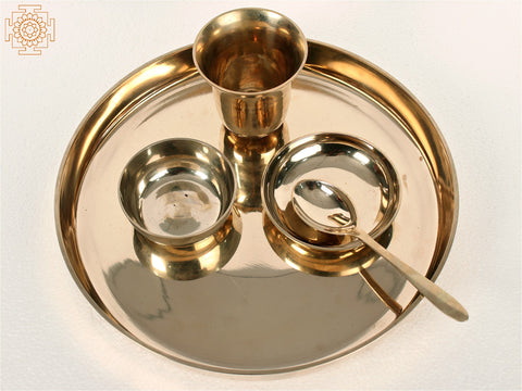 Brass Dinner Thali Set | Handmade | Made In India