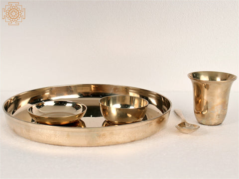 Brass Dinner Thali Set | Handmade | Made In India