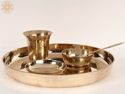 Brass Dinner Thali Set | Handmade | Made In India