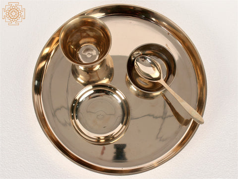 Brass Dinner Thali Set | Handmade | Made In India