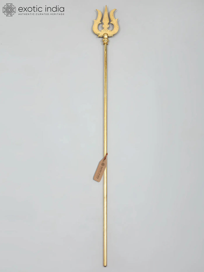 60" Large Size Lord Shiva's Trishul In Brass | Handmade | Made In India