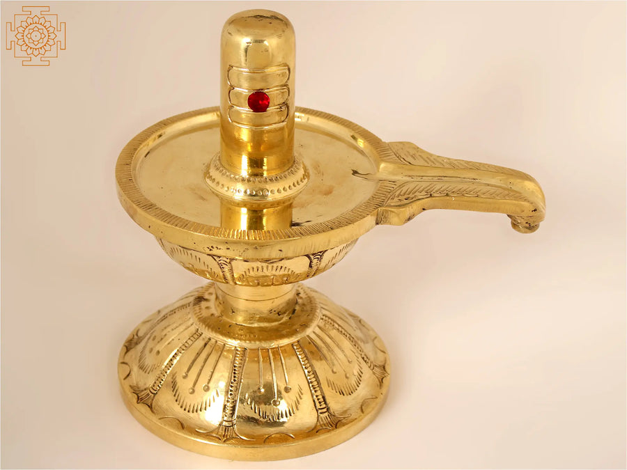 8" Handmade Brass Shiva Linga Statue for Pooja